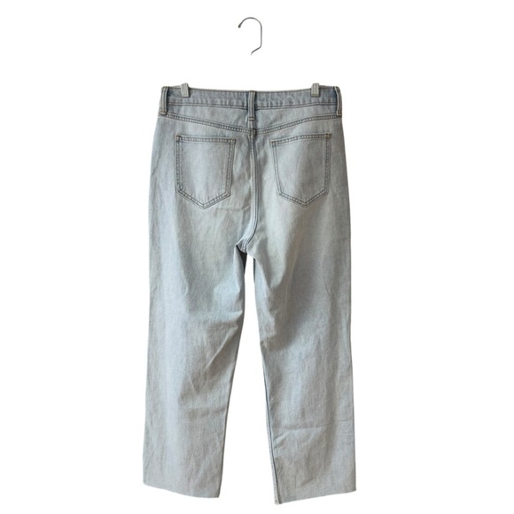 Elizabeth & James High Waisted Raw Edge Crop Denim Jeans Size30 Light Wash Baggy - Picture 8 of 10